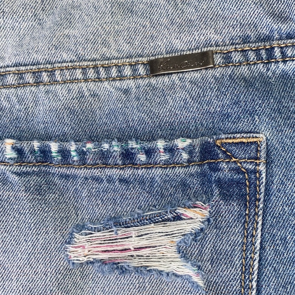 Kancan Distressed Skinny Jeans Raw Hem High Rise 100% Cotton Sz 30 - Picture 14 of 15